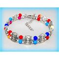 Tibetan Hill Tribe Silver Tone Coloured Beads B...