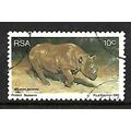 SOUTH AFRICA 1976 10c BLACK RHINOCEROS SG 405 F...