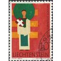 LIECHTENSTEIN, St. Laurentius, Schaan, red 1968, 10c