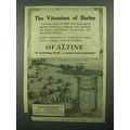 1918 Ovaltine Drink Ad - The Vitamines of Barley