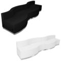 Reception Sectional Black White Leather Soft* 4...