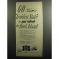 1952 Rock Island Railroad Ad - Go Golden State on your railroad the Rock Island