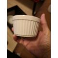 One White Ramekin Ribbed Edge