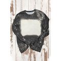Black Retro Bleached Leopard Spot Pullover
