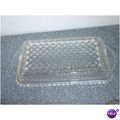 Vintage Diamond Cut Glass Butter Dish w/Scallop...