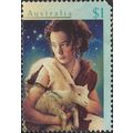 AUSTRALIA, CHRISTMAS, Shepherd with Lamb, green...