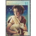 AUSTRALIA, CHRISTMAS, Shepherd with Lamb, green...
