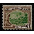 MOZAMBIQUE 1918 1/4c PALHOTAS GREEN & BROWN SG1...