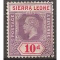 Sierra Leone 1912 SG122 10d Purple & Red Wmk Mu...