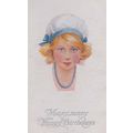 Blue Rubber Bath Hat Fashion Antique Happy Birt...