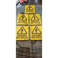 5x Danger 400 Volt Warning Labels Rigid PVC 60m...