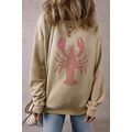Parchment Rhinestone Crawfish Graphic Crewneck ...