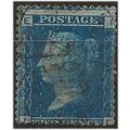 1858 SG45 2d Blue Plate 12 Good+ Used Check Let...