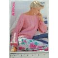 1986 Patons 8249 slash neck sweater, cotton