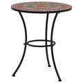 Round Outdoor Patio Bistro Table Grey/Orange Mo...