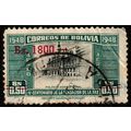Bolivia Es 1800 Overprint on 1951 La Paz 0,50Bs...