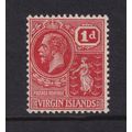 British Virgin Islands KGV 1922-28 1d Scarlet S...