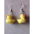 FUNKY 3D RUBBER DUCKY EARRINGS CUTE KITSCH FUN ...