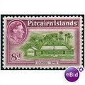 Pitcairn Islands 1951 SG6a 8d Olive-Green & Mag...