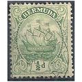 Bermuda 1910.SG45 1/2d Green Mounted Mint.
