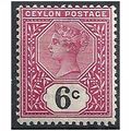 Ceylon 1899 SG259 6c Rose & Black Unmounted Min...