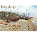 Hastings, E. Sussex - fishing boats beneath Eas...