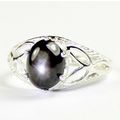 Black Star Sapphire, 925 Sterling Silver Ring, ...