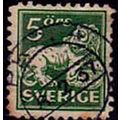 Sverige Sweden 1920 Lion 5ore Used Stamp