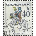 CZECHOSLOVAKIA, Posthorn on horseback, white 19...
