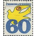 CZECHOSLOVAKIA, Post, Carrier pigeon, blue & ye...