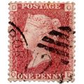 QUEEN VICTORIA FINE USED 1d. RED STAMP PLATE 17...