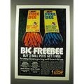 1972 Bic Fine Point and Medium Point Pens Ad - Freebee