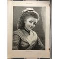 ANTIQUE 1894 PRINT HEAD OF A GIRL FROM THE PAIN...
