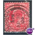 GB stamps 1902-10 KEV11 - 1d SG219 Slough 6