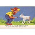 Vintage Greetings Card - Here comes my lamb it'...