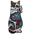 Japanese Cat Iron On Patch Badge Sew High Detai...