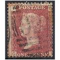 1858 SG43 1d Red Plate 148 Good Used Check Lett...