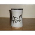 Stoneware Bamboo Leaf Studio Pottery Vase -Signed