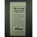 1930 Kellogg's Rice Krispies Ad - Winter Need C...