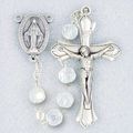 Rosary, Crystal April Birthstone, Tin Cut, Plus...