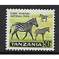 TANZANIA 1965 50c COMMON ZEBRAS MANYORA NATIONA...