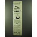 1931 White Star Red Star Line Ad - Rolicking Way Europe