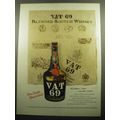 1957 Vat 69 Blended Scotch Whisky Advertisement