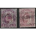 CEYLON 1908 EDVII 5c BOTH SHADES USED SG289 & 290