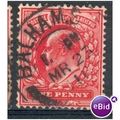 GB stamps 1902-10 KEV11 - 1d SG219 Balham 2