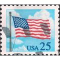 USA, Flag and Clouds, blue 1988, 25c, #2