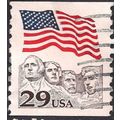 USA, Flag Over Mt. Rushmore, brown 1991, 29c, #2