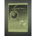 1949 Longines Watches Ad - Longines the supreme timekeeper