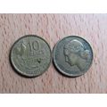 France Republic 1957 10 Francs Coin