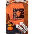 Orange SPOOKY Vibe Ghost Print Crewneck Hallowe...